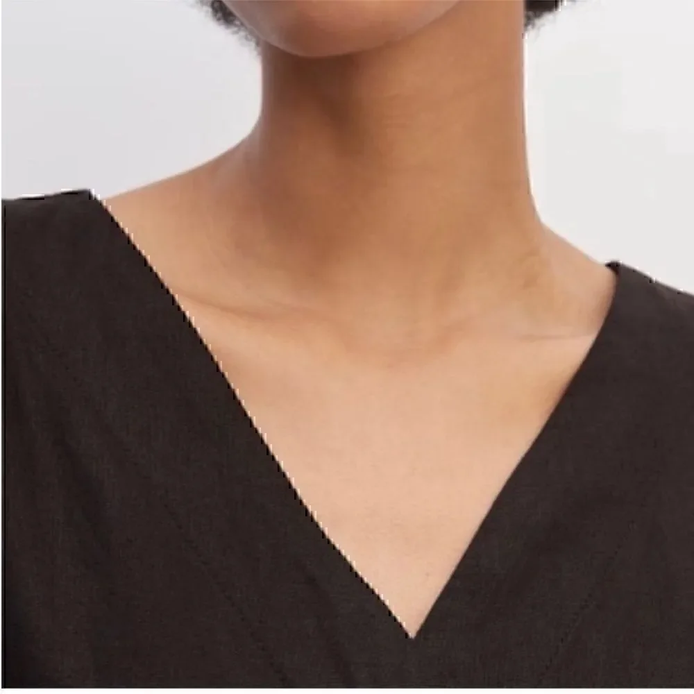 NEW Everlane The‎ Linen Cross Front Jumpsuit Black Size 0 Sustainable